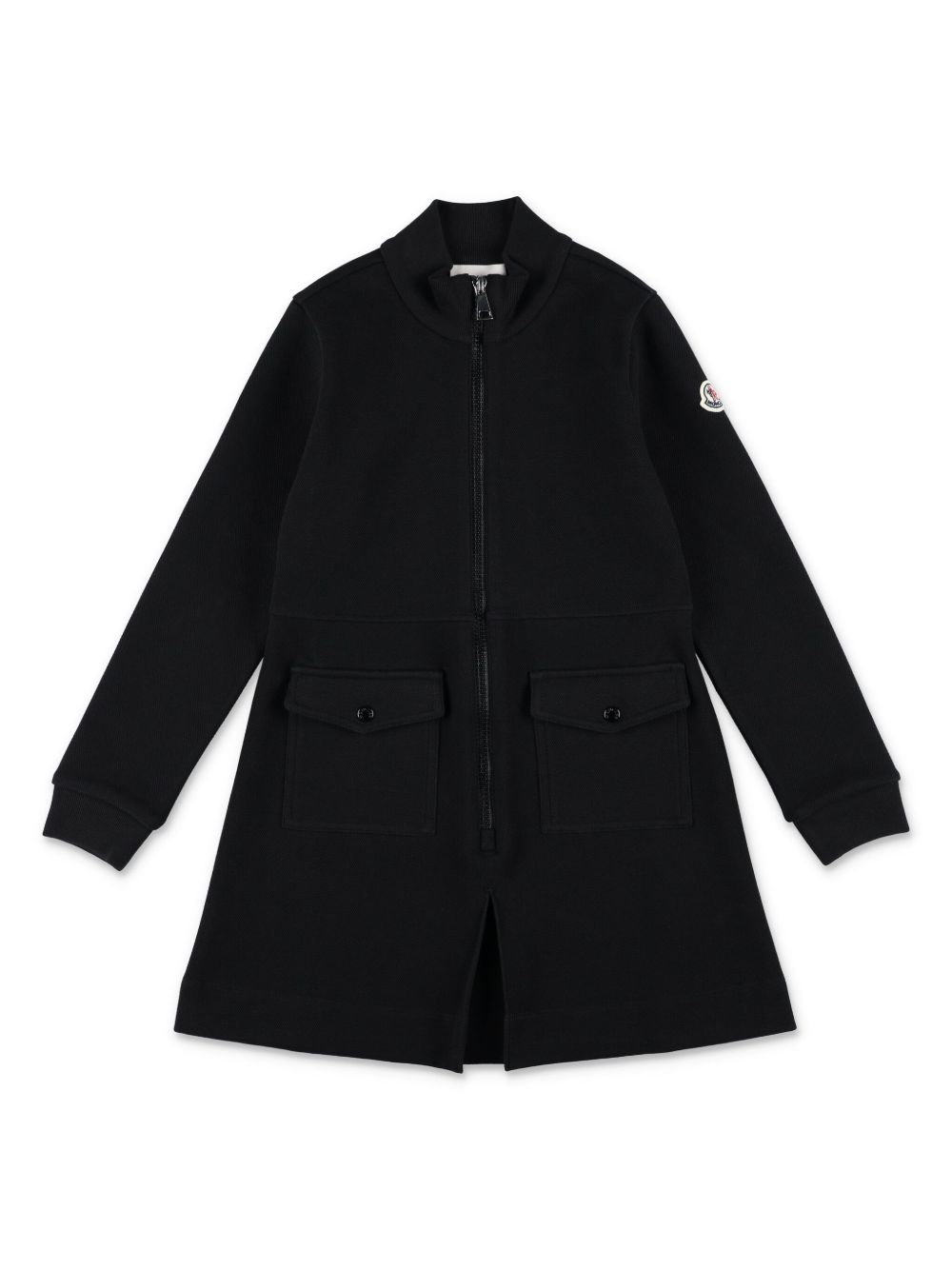 Moncler Enfant logo贴花棉质混纺连衣裙 - 黑色