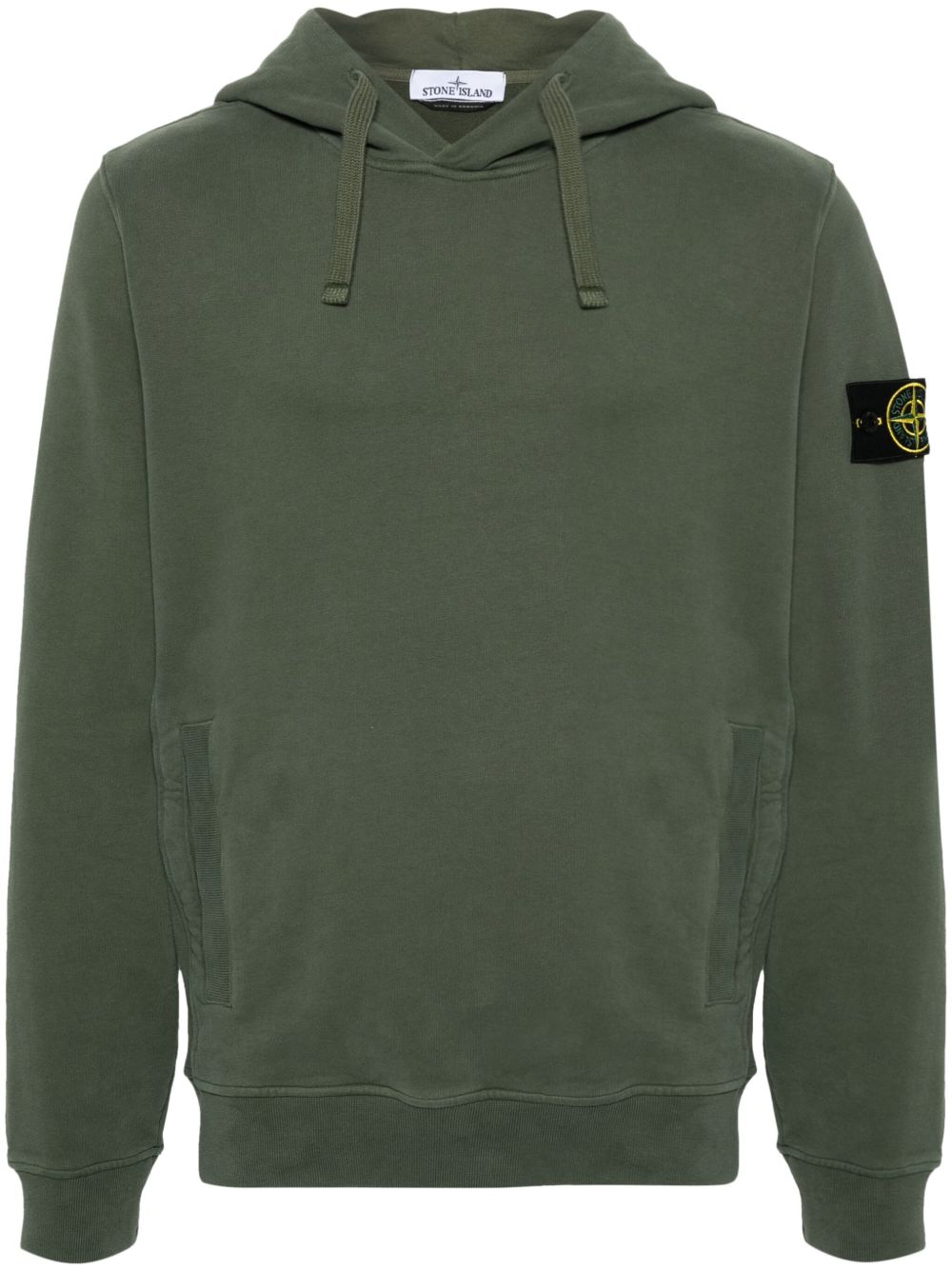 Stone Island 罗盘徽章棉连帽衫 - 绿色