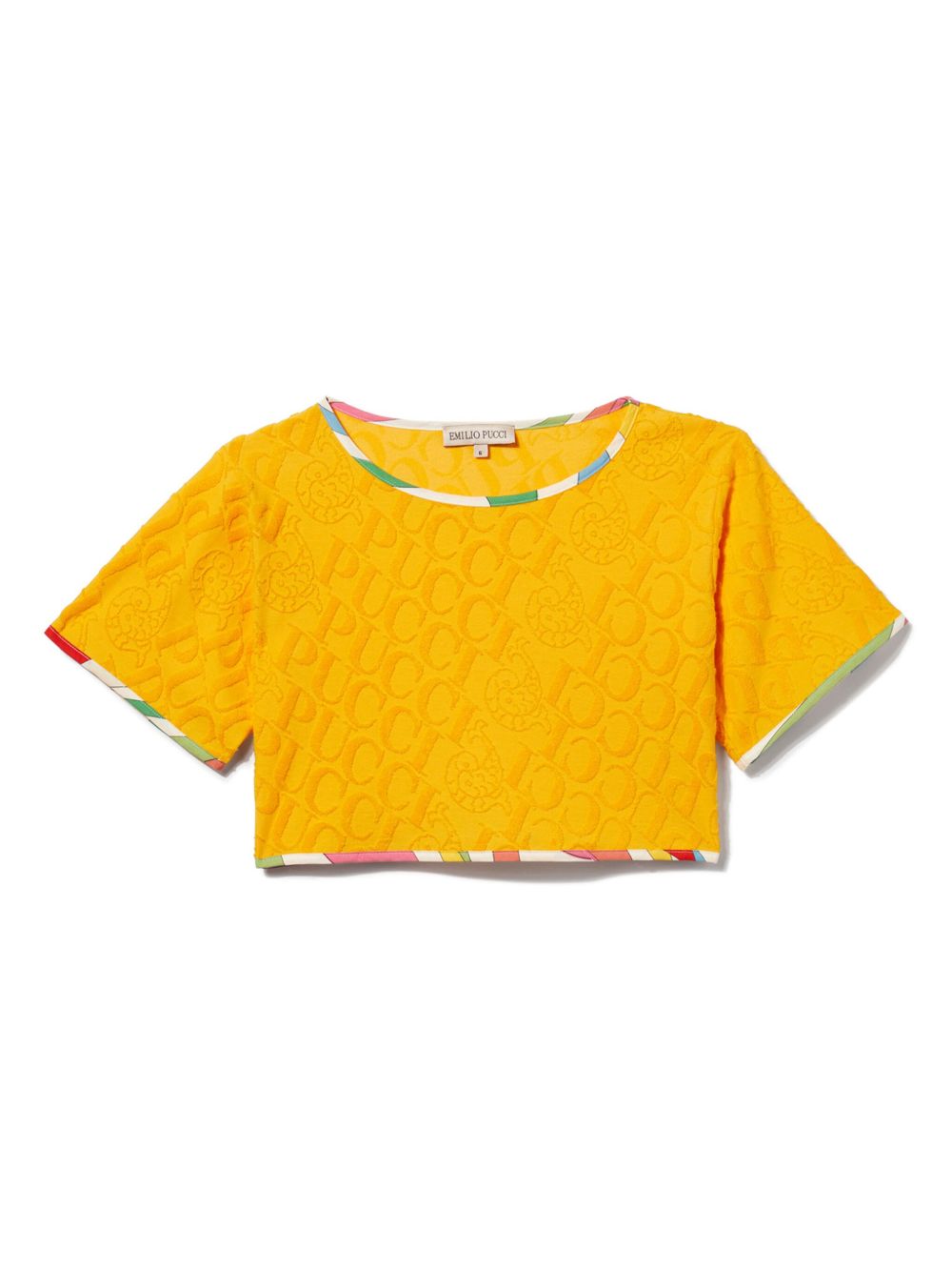 PUCCI Junior logo提花T恤 - 黄色