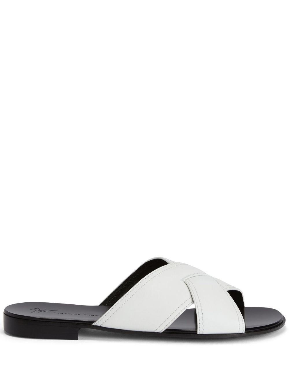 Giuseppe Zanotti Flavio 交叉带拖鞋 - 白色