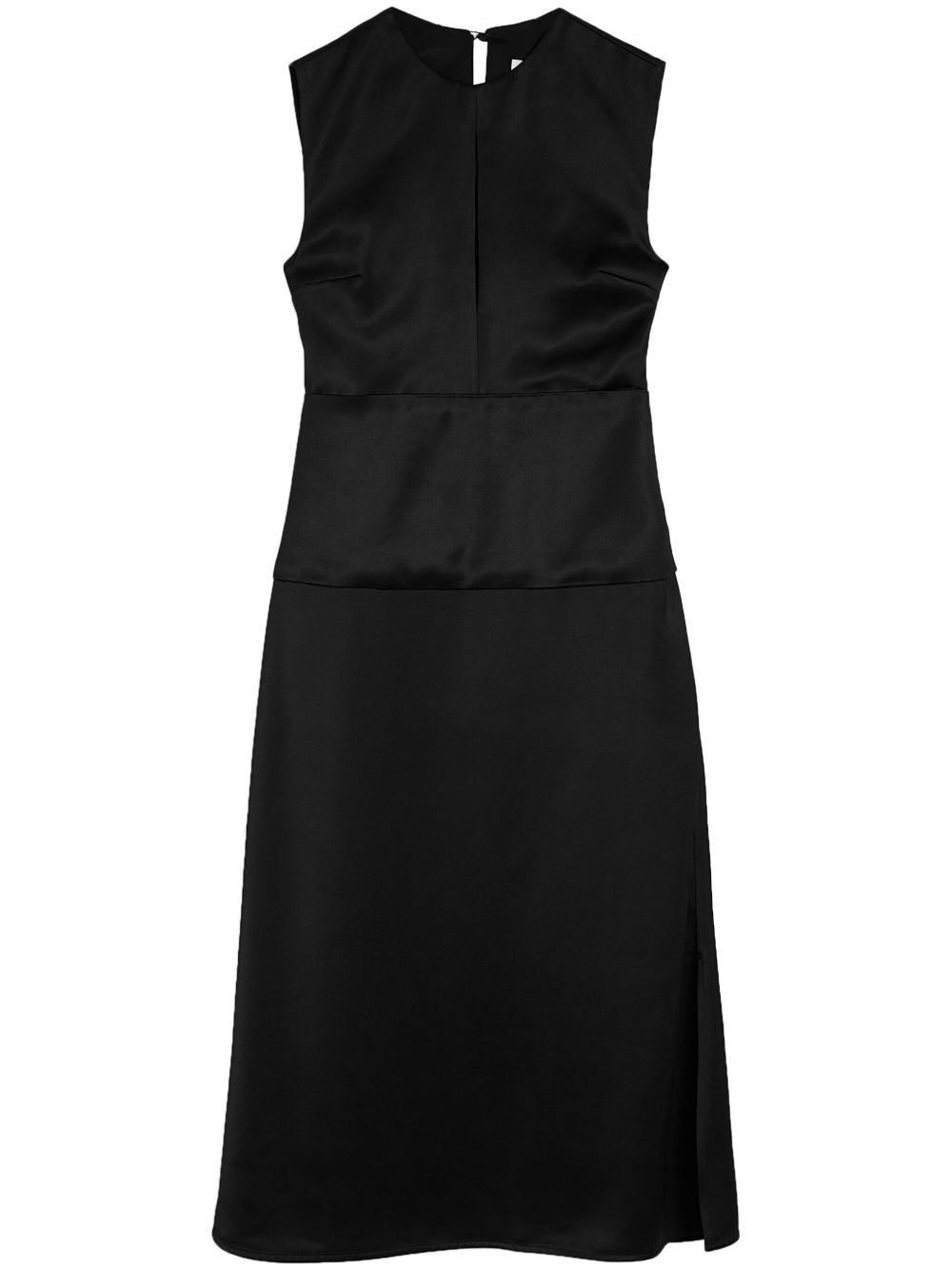Jil Sander 镂空细节中长连衣裙 - 黑色