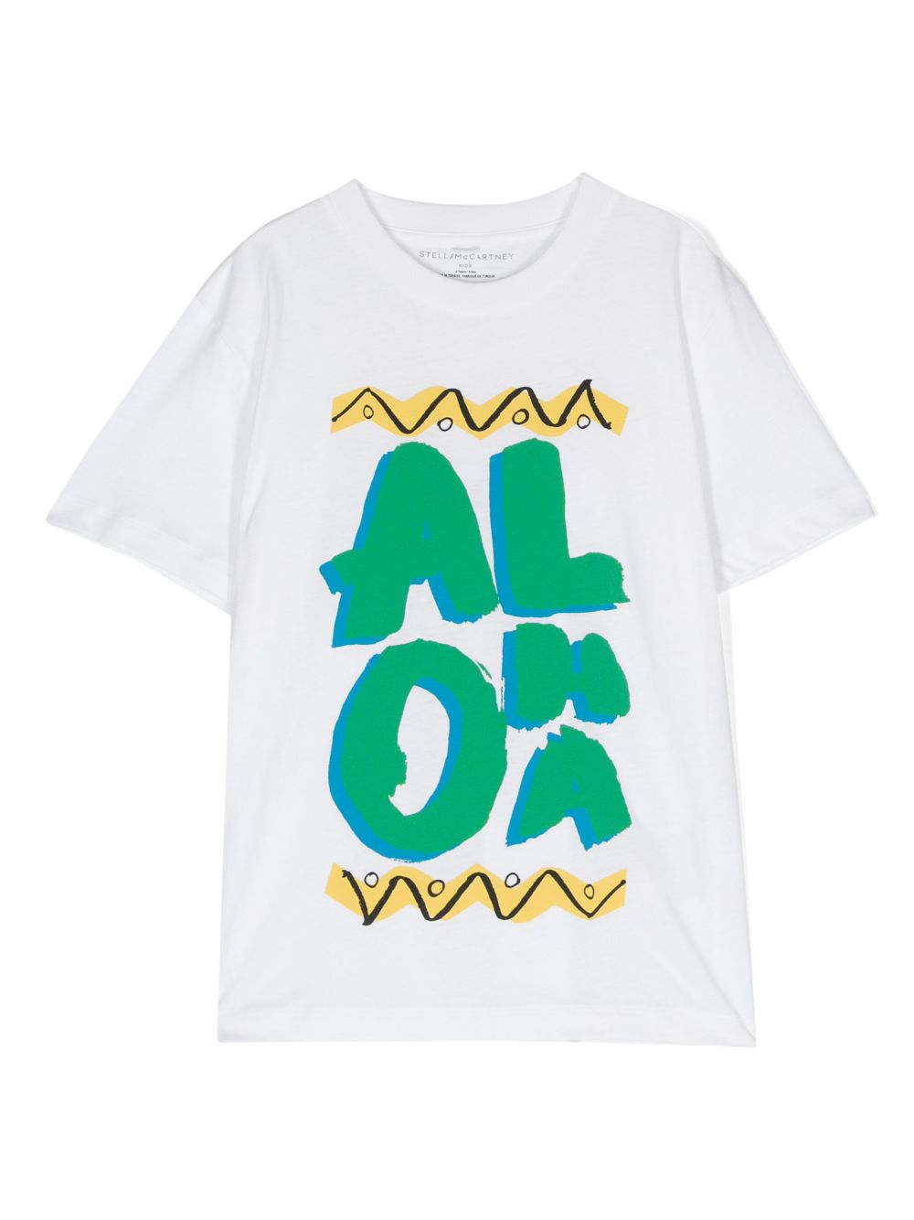 Stella McCartney Kids Aloha Lettering 棉T恤 - 白色
