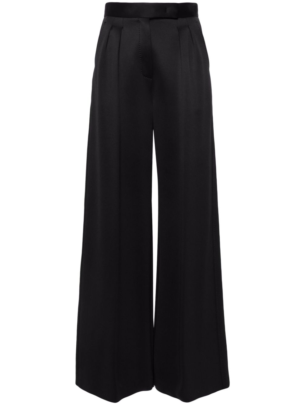 Max Mara 褶饰阔腿裤 - 黑色