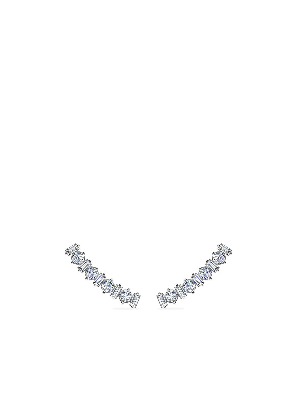 ALINKA AMALFI 18K白金钻石耳骨夹 - 银色