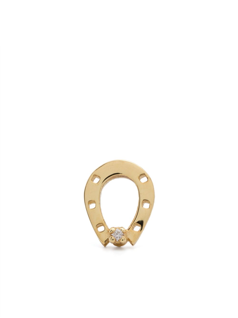Aliita 9K黄金 Mini Horseshoe 钻石单只耳环 - 金色