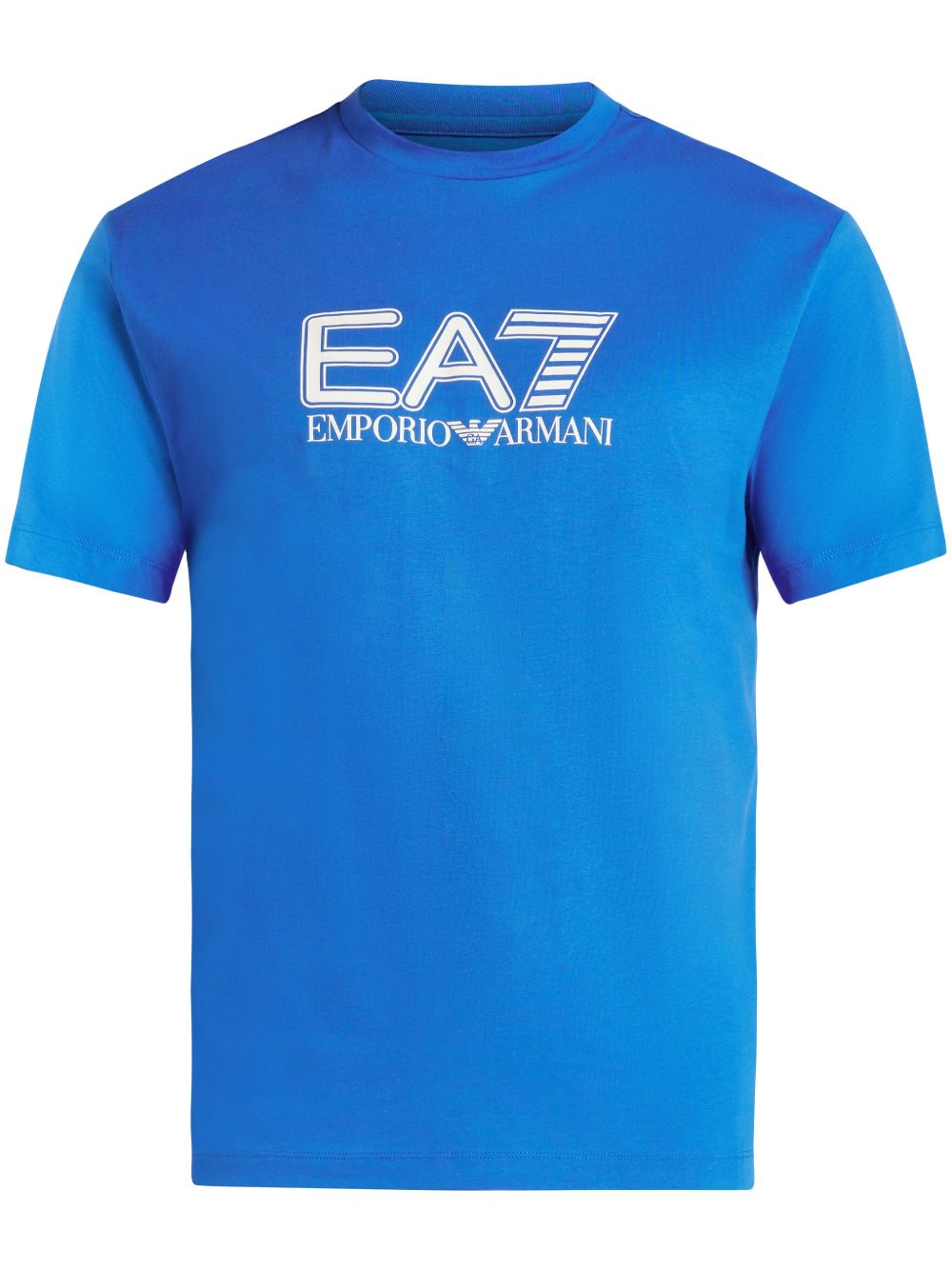 Ea7 Emporio Armani logo印花T恤 - 蓝色