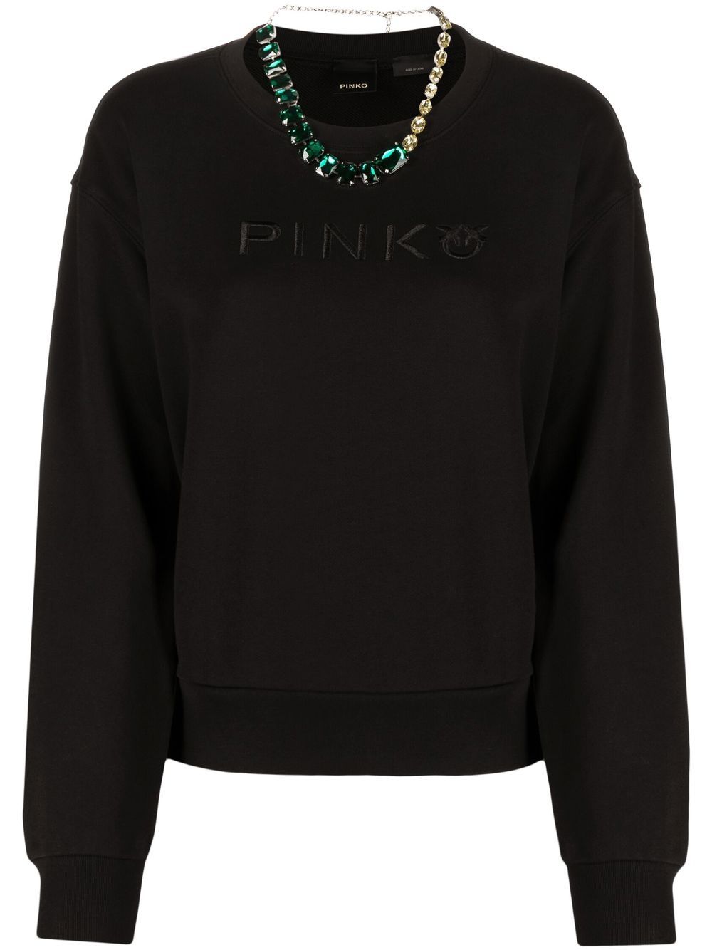 PINKO 圆领棉卫衣 - 黑色