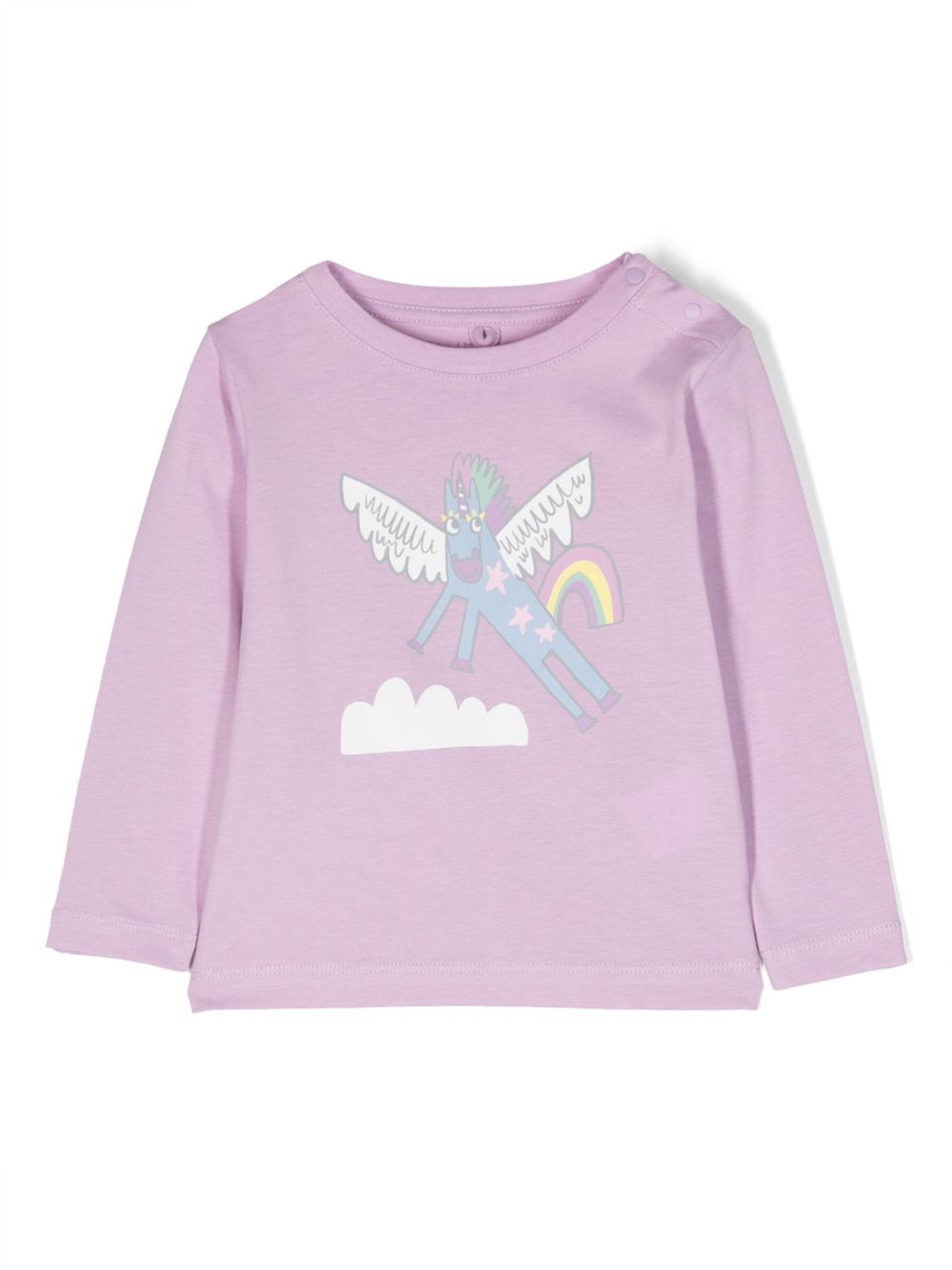 Stella McCartney Kids 卡通印花长袖T恤 - 紫色