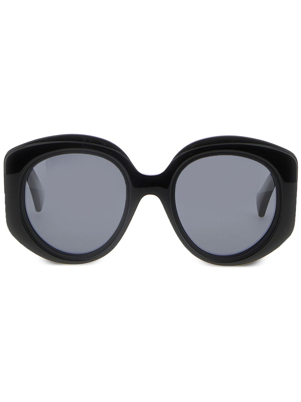 Gucci Eyewear 超大圆框太阳眼镜 - 黑色