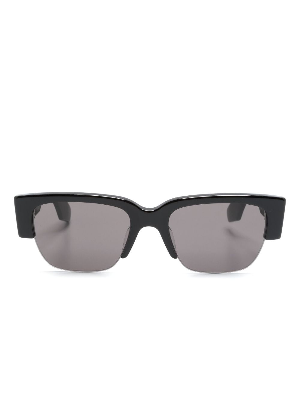 Alexander McQueen Eyewear logo印花镜脚太阳眼镜 - 黑色
