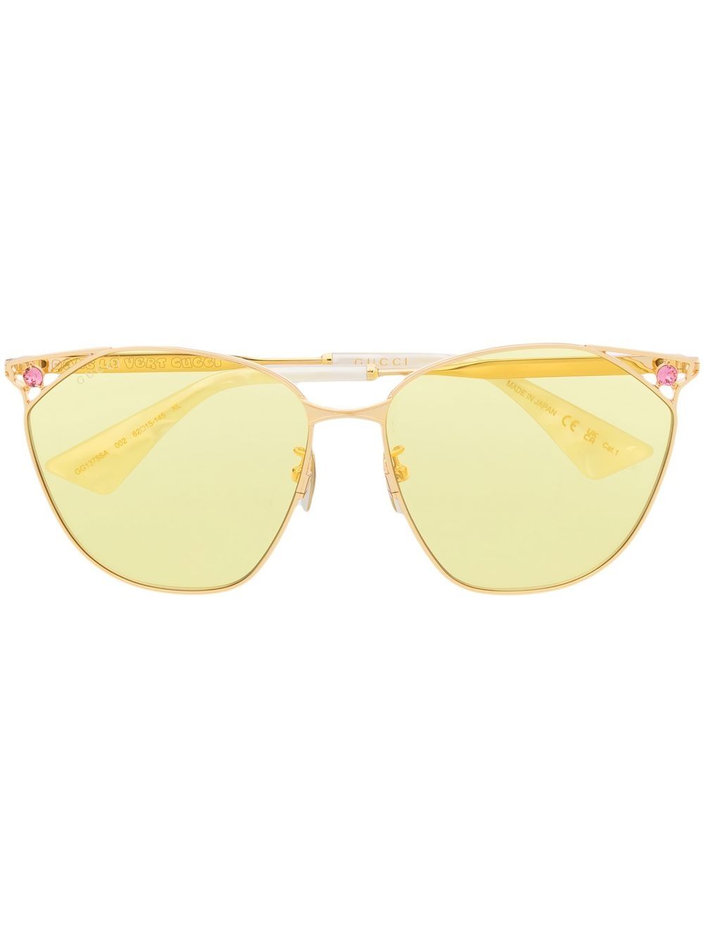 Gucci Eyewear 圆框太阳眼镜 - 金色