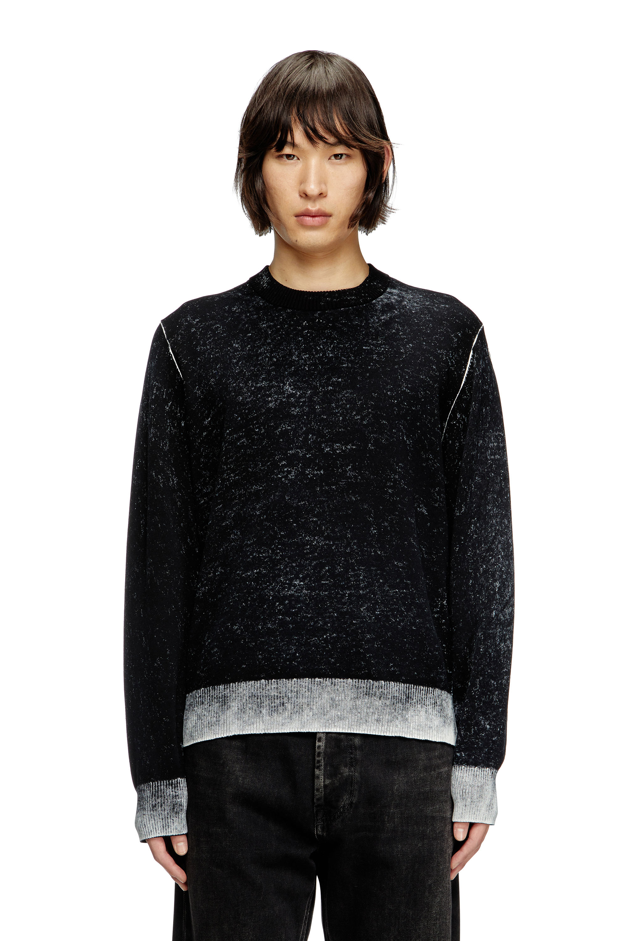 Diesel - Reverse-print cotton jumper - Knitwear - Man - Black