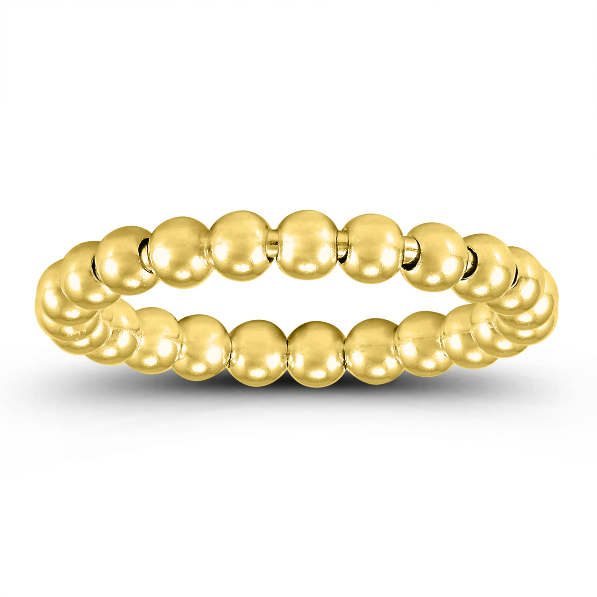 3MM Beaded Ball Ring in Gold Plated.925 Sterling Silver