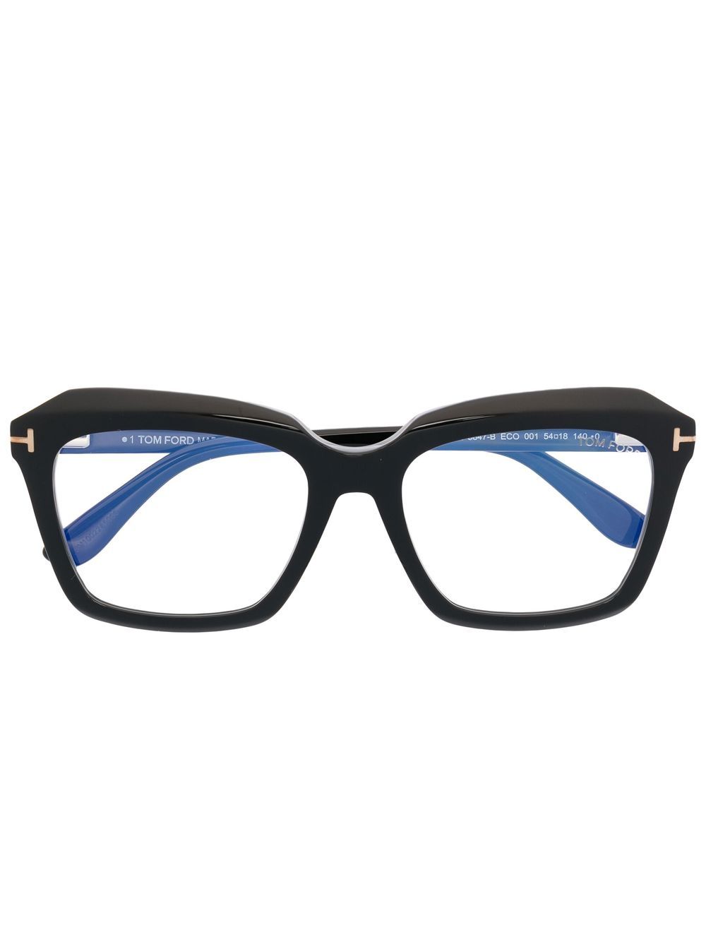 TOM FORD Eyewear 汤姆福特眼镜系列 logo标牌方框眼镜 - 黑色