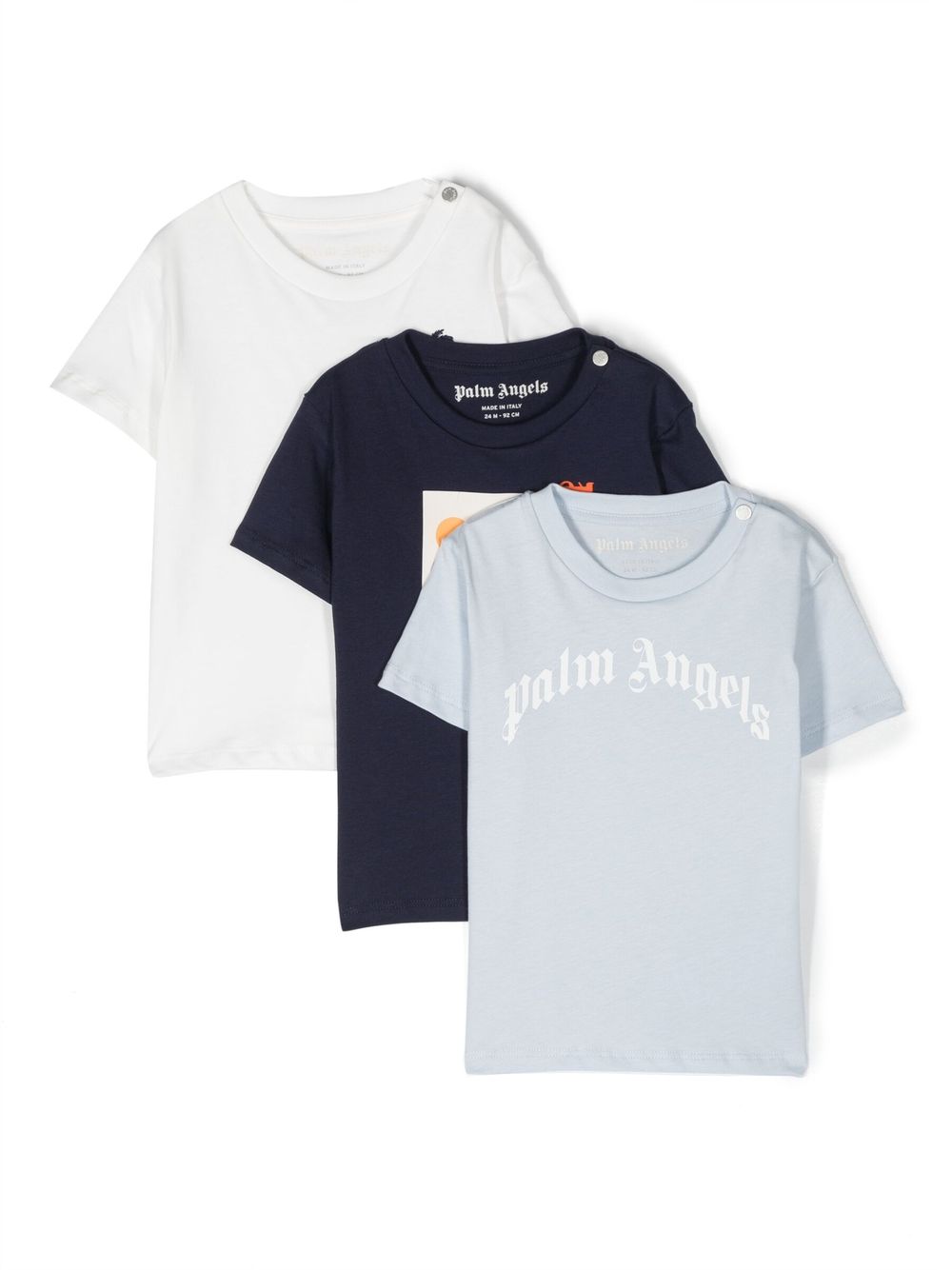 Palm Angels Kids 棉短袖T恤套装 - 蓝色