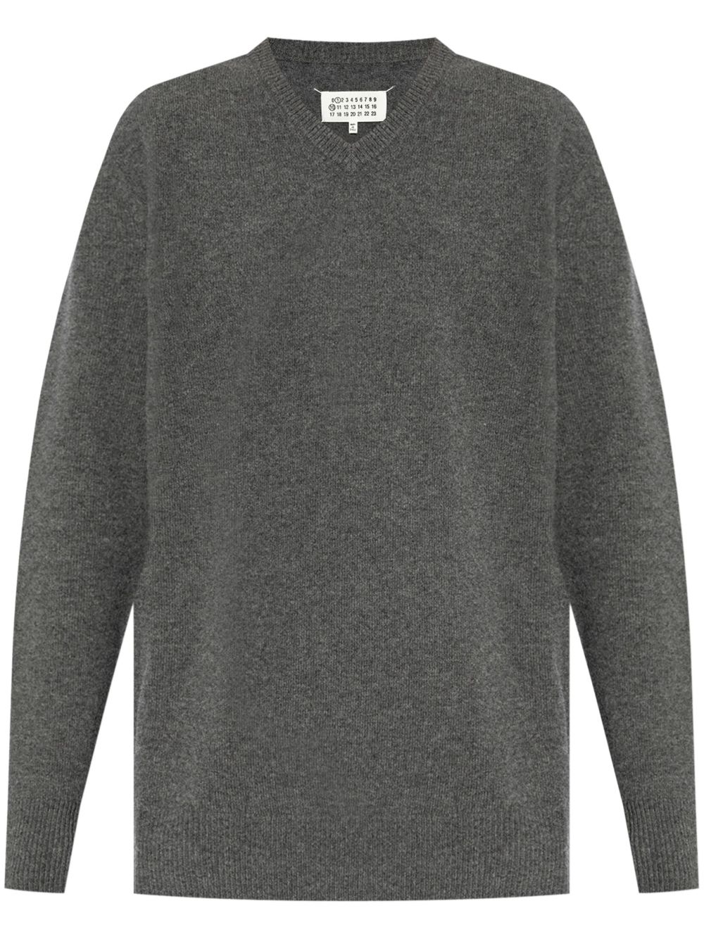 Maison Margiela V领羊毛毛衣 - 灰色