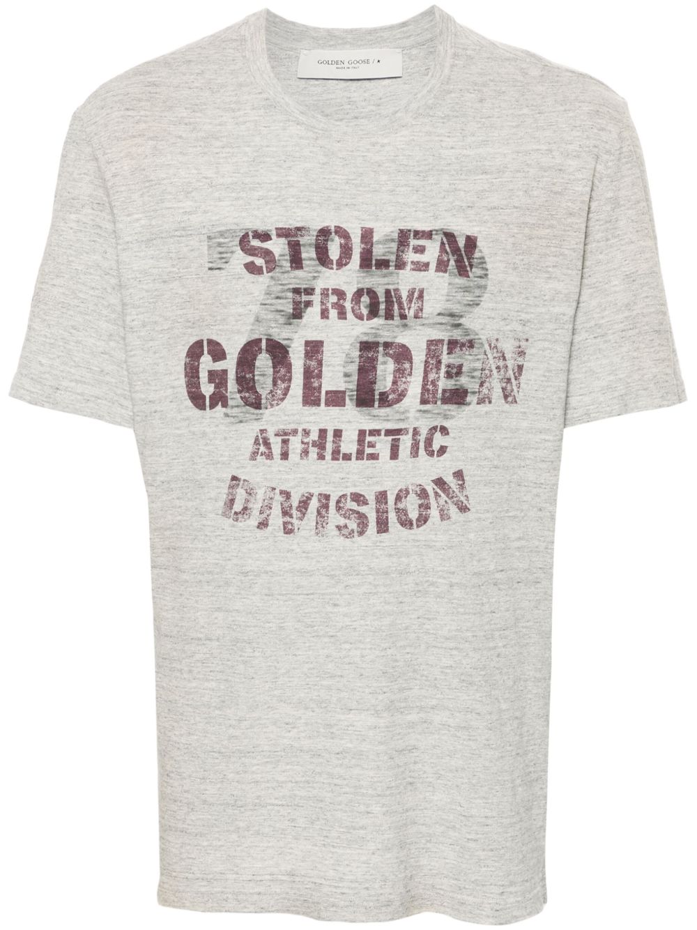 Golden Goose logo印花棉T恤 - 灰色