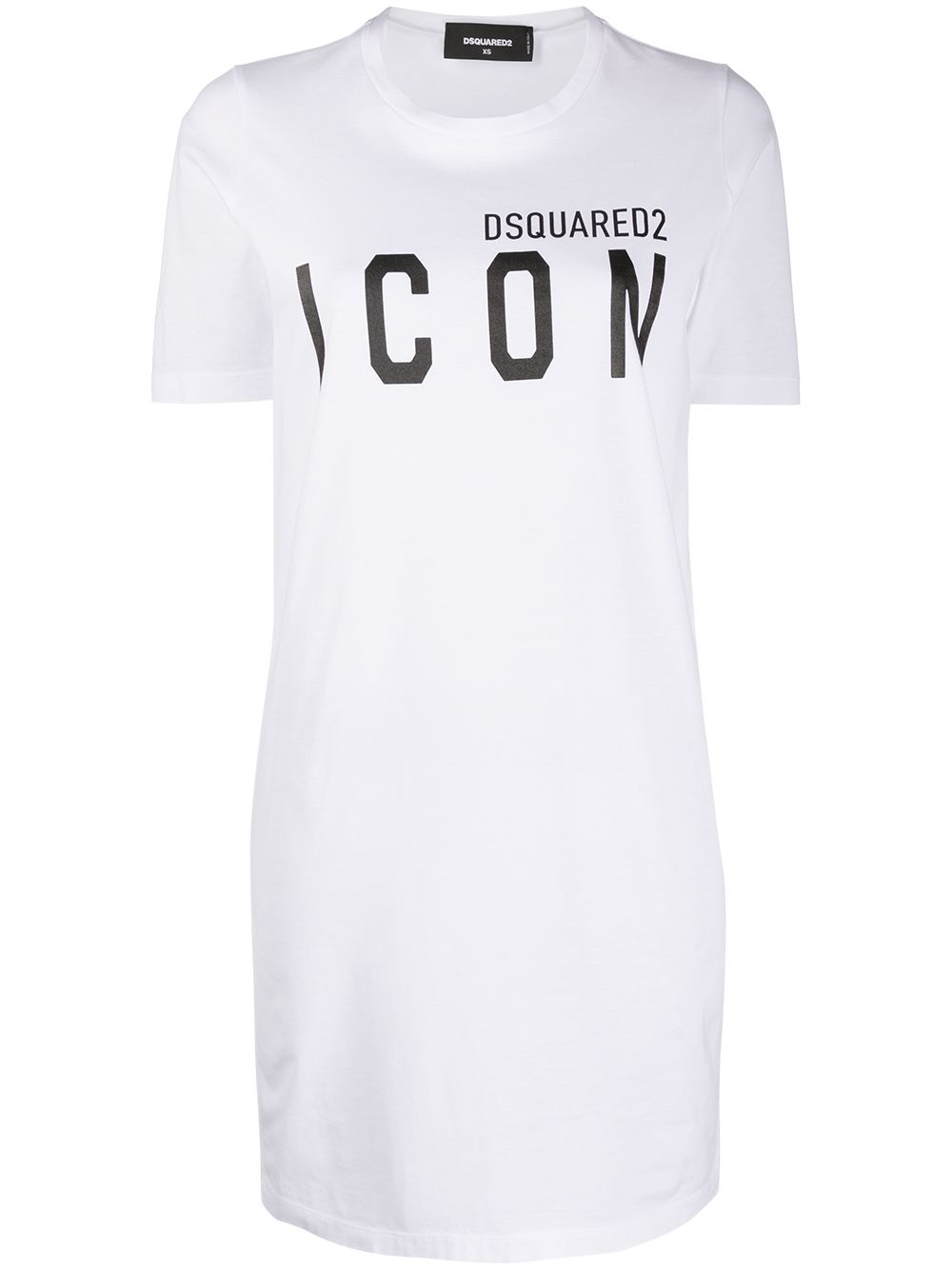 DSQUARED2 D2次方 logo印花T恤连衣裙 - 白色