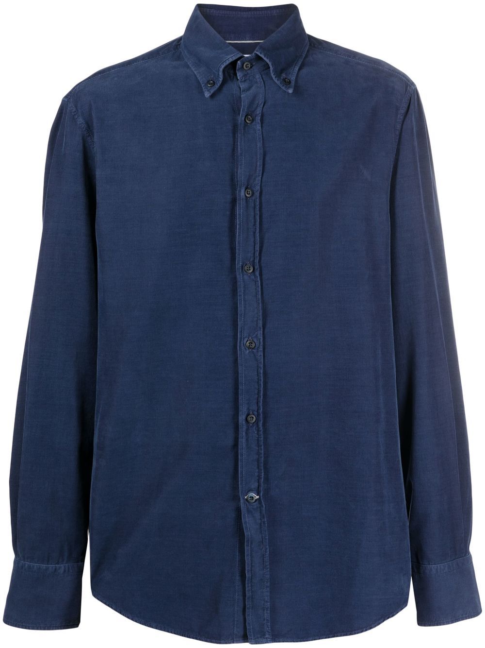 Brunello Cucinelli 灯芯绒长袖衬衫 - 蓝色