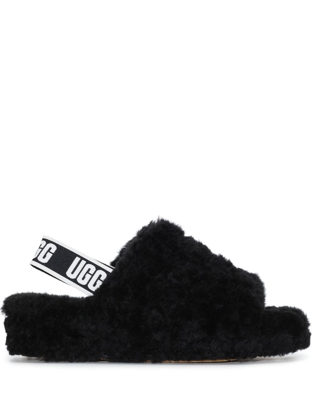 UGG Fluff Yeah 厚底拖鞋 - 黑色