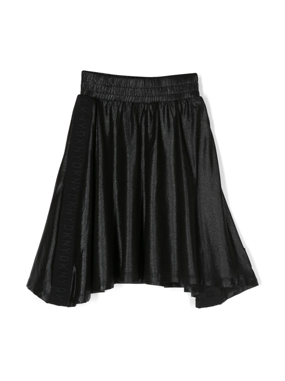 Dkny Kids Shimmer 不对称中长半身裙 - 黑色