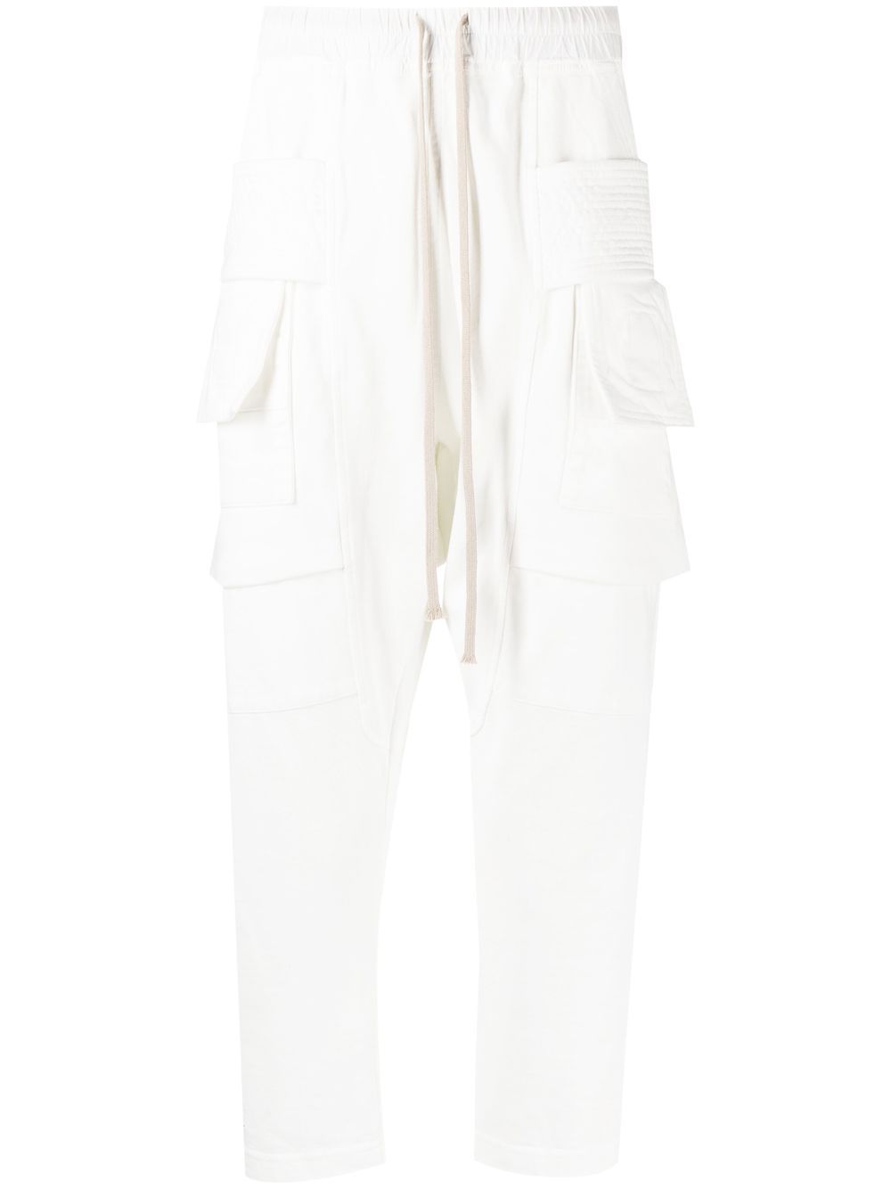 Rick Owens DRKSHDW 抽绳直筒长裤 - 白色