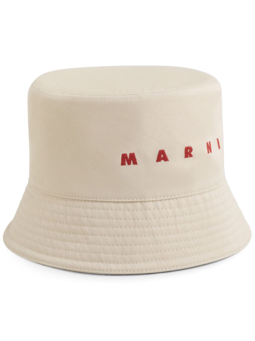 Marni logo刺绣华达呢渔夫帽 - 中性色