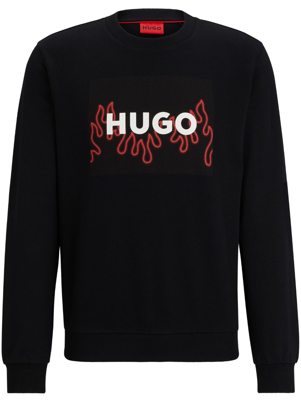 HUGO logo印花棉卫衣 - 黑色