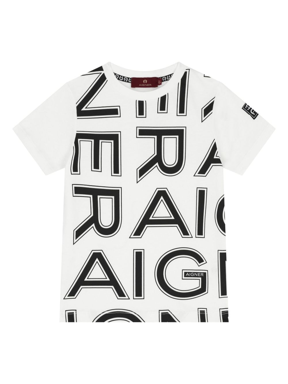 Aigner Kids logo印花棉T恤 - 白色