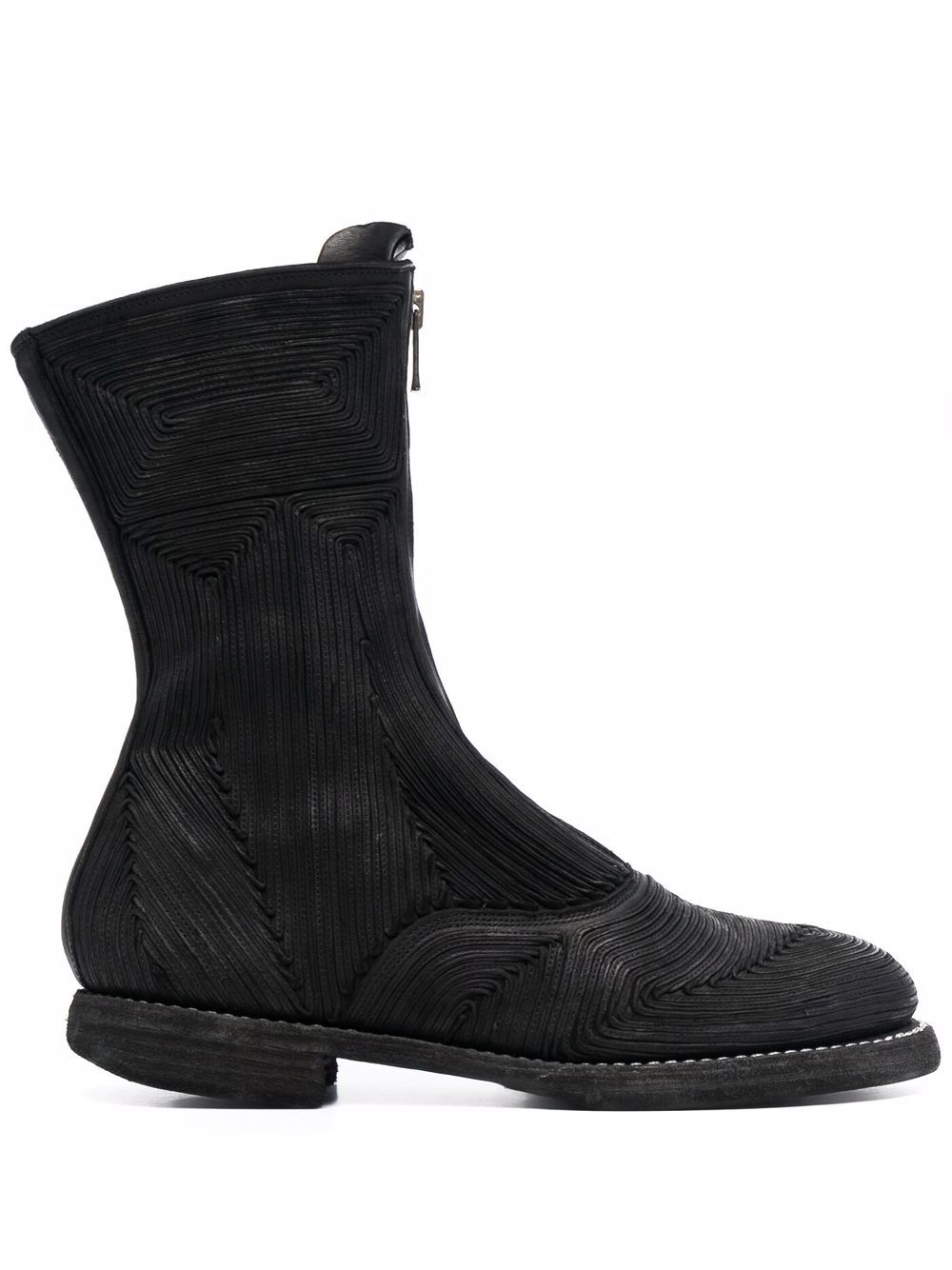 Guidi 拉链短靴 - 黑色