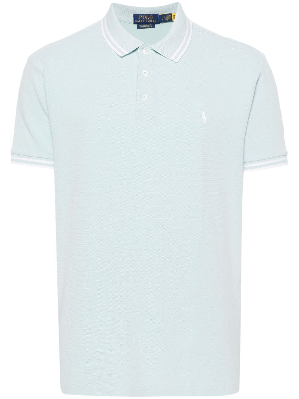 Polo Ralph Lauren 条纹边饰珠地布polo衫 - 绿色