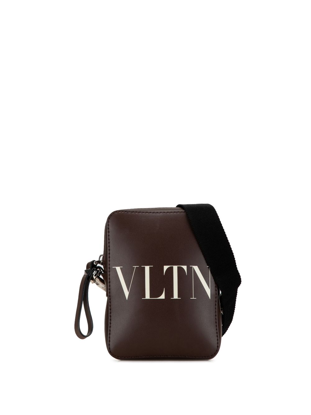 Valentino Garavani Pre-Owned VLTN 小号皮质斜挎包（2018-2024年典藏款） - 褐色