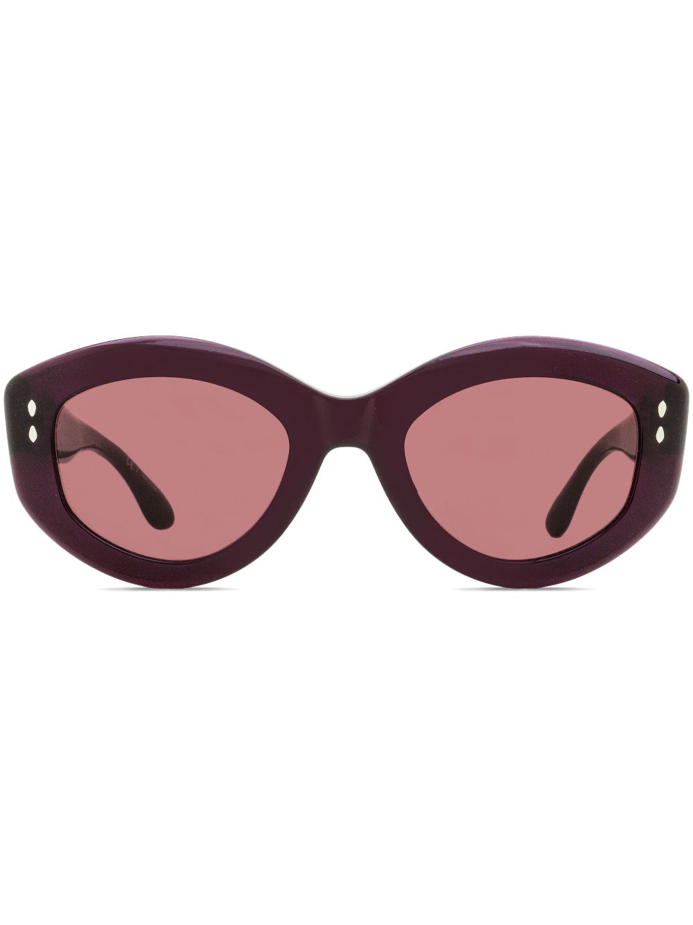 Isabel Marant Eyewear 印花有椭圆框太阳眼镜 - 红色