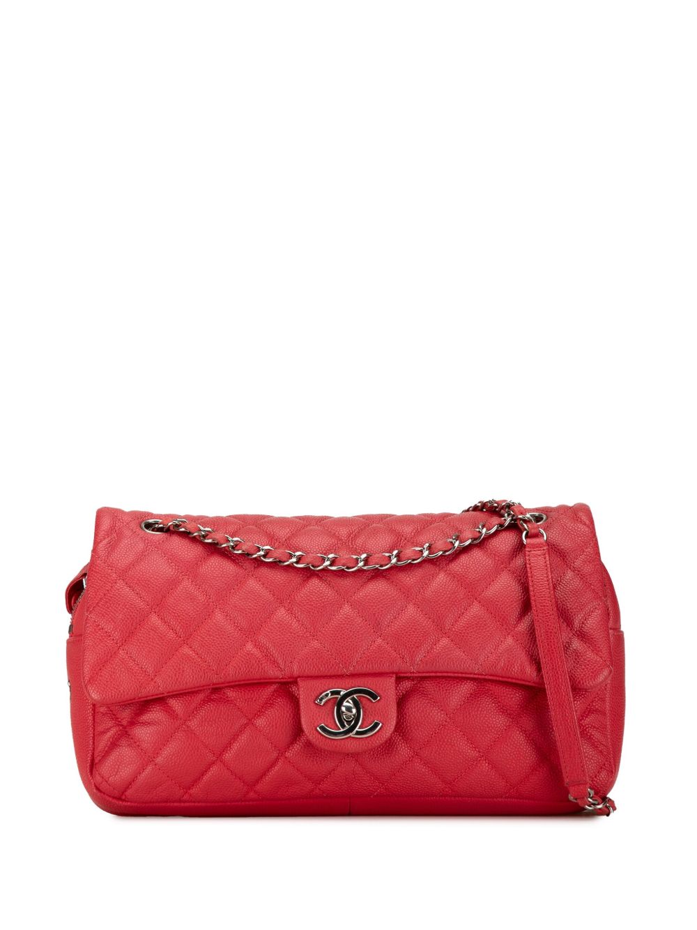 CHANEL Pre-Owned Jumbo Caviar Easy Flap 单肩包（2014-2015年典藏款） - 红色