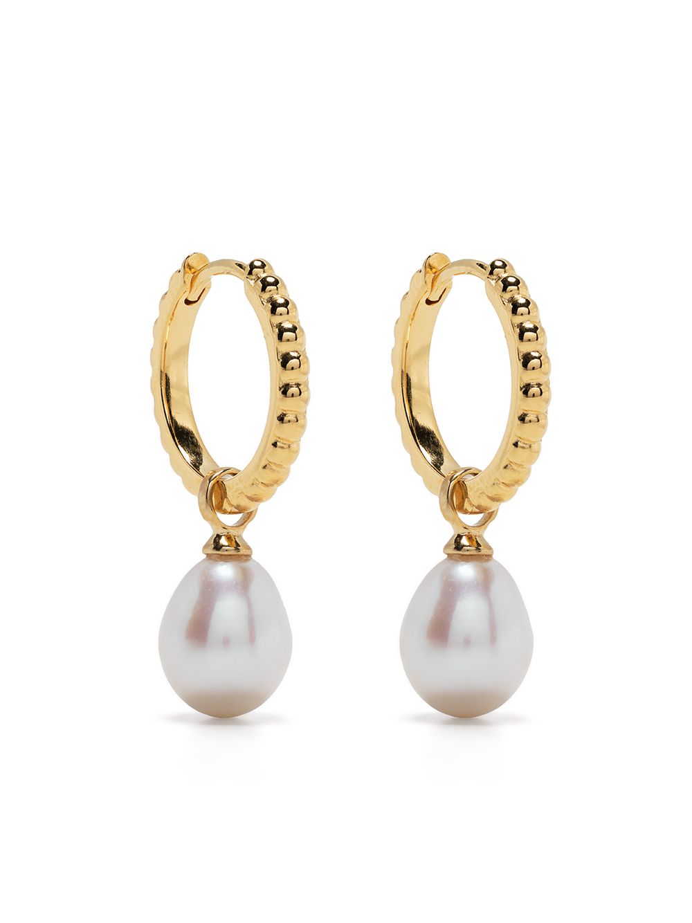 DOWER AND HALL Timeless Oval Pearl 耳环 - 金色