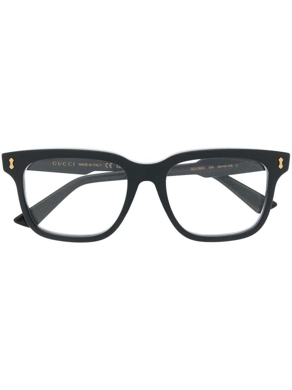 Gucci Eyewear logo镜腿细节眼镜 - 黑色