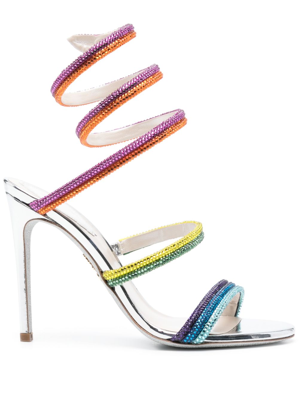 René Caovilla Rainbow 高跟皮质凉鞋 - 蓝色