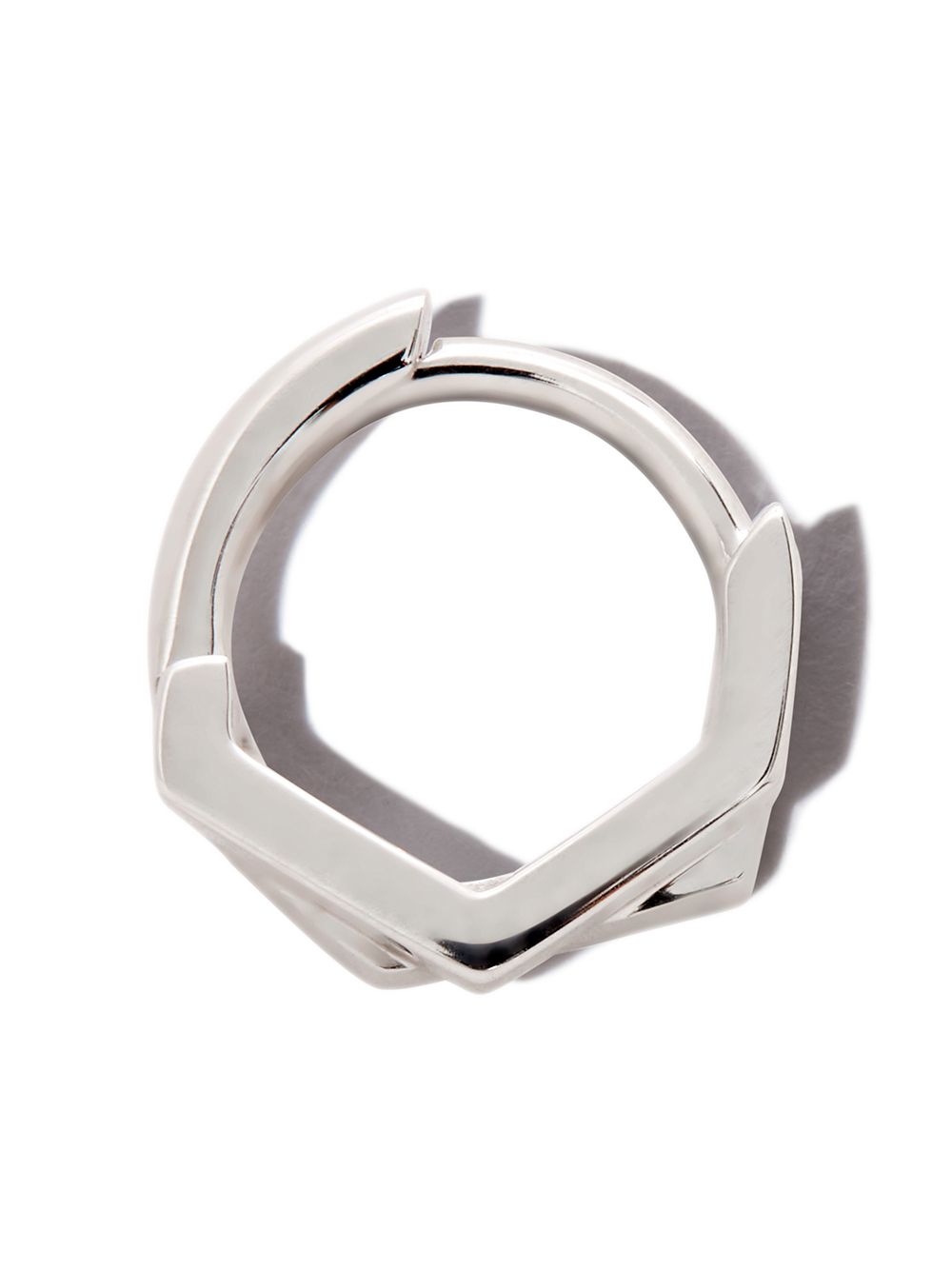 Repossi Antifer 18K白金双排单只圈形耳环 - 银色