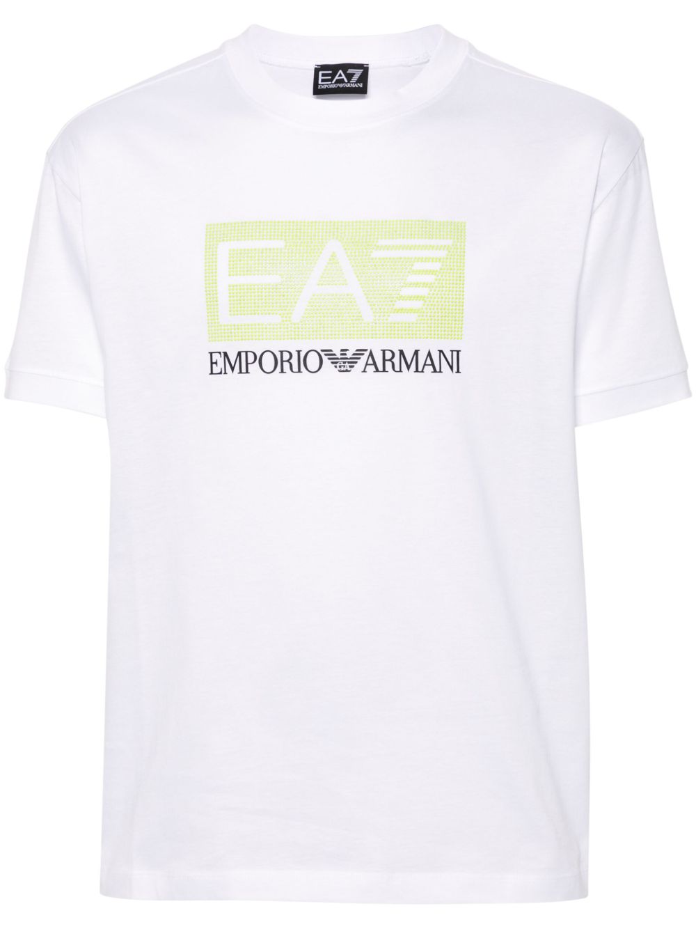 Ea7 Emporio Armani 铆钉logo细节棉T恤 - 白色