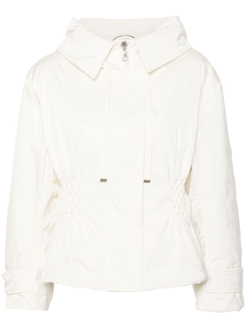 Ermanno Scervino 弹性缩褶细节连帽夹克 - 白色