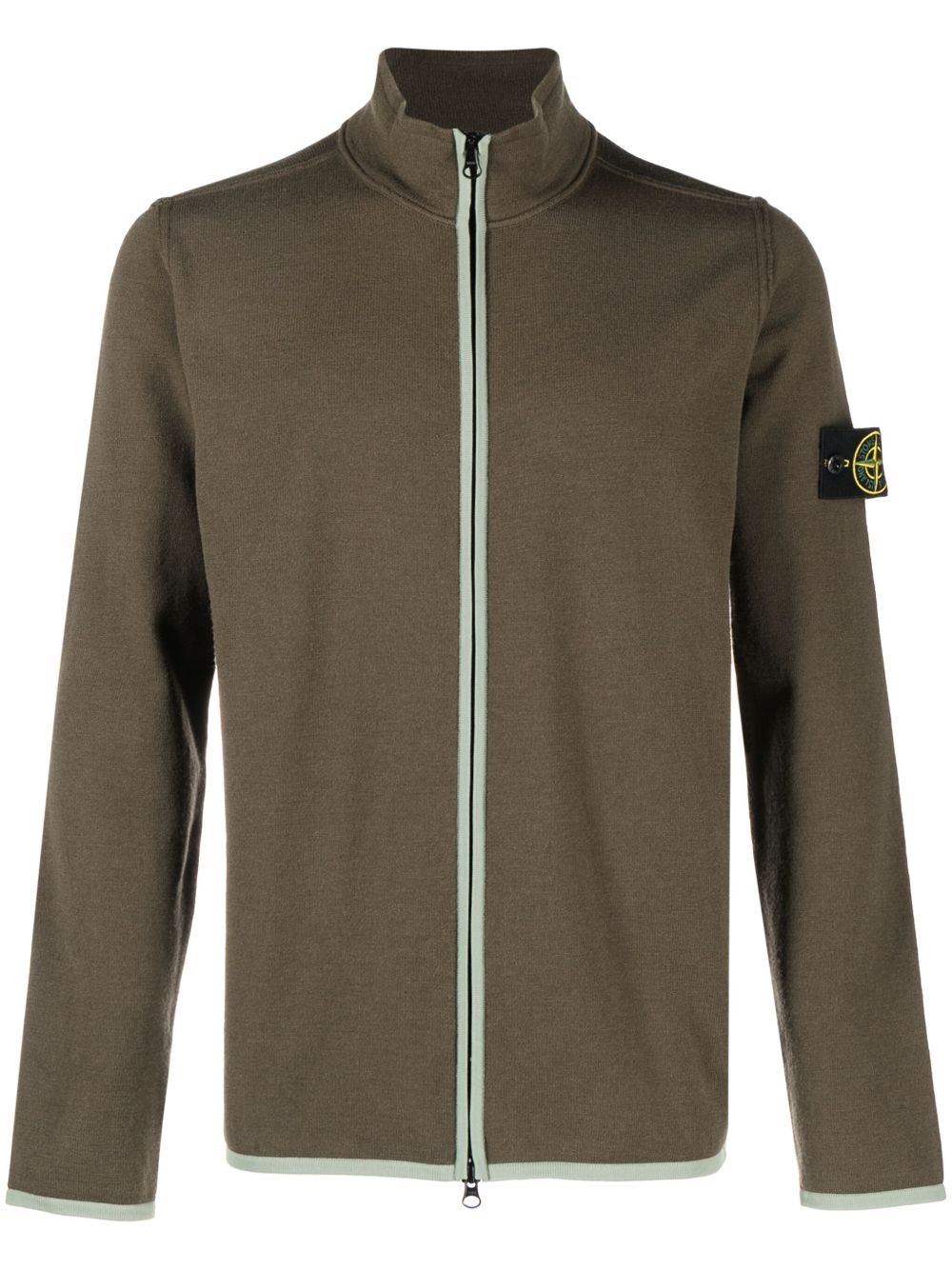 Stone Island 罗盘图案拉链卫衣 - 绿色