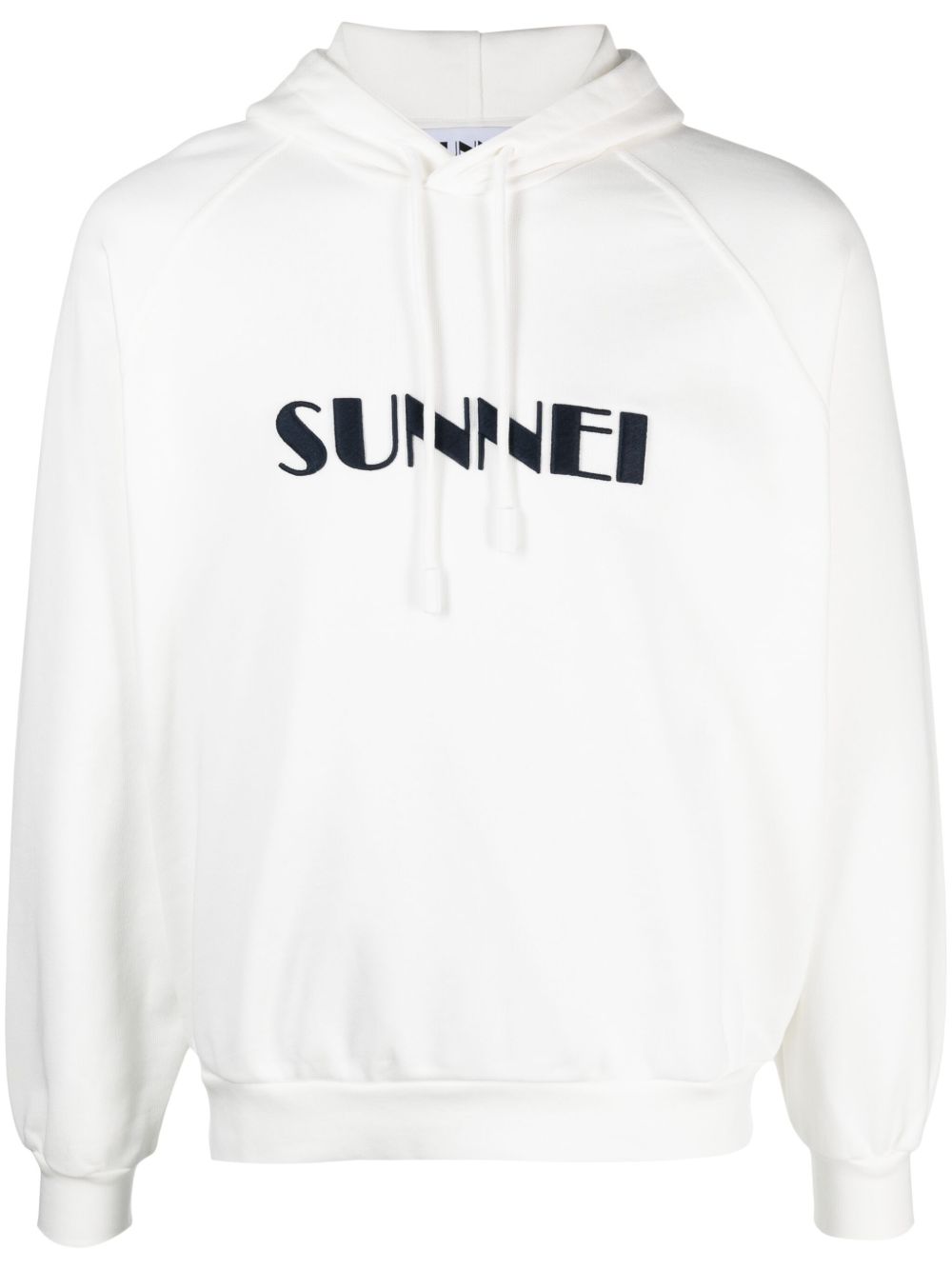 Sunnei logo印花抽绳连帽衫 - 白色