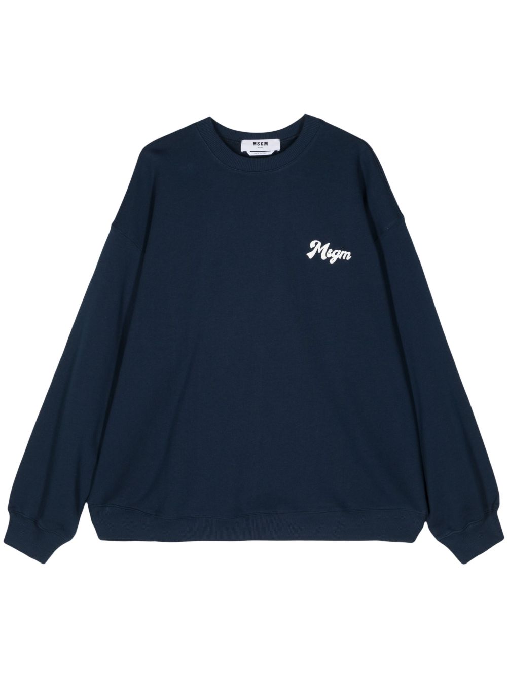 MSGM logo印花棉卫衣 - 蓝色