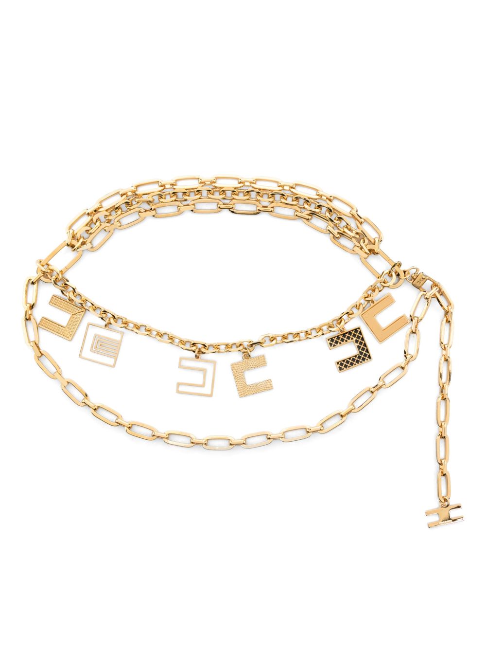 Elisabetta Franchi Welded 链式腰带 - 金色