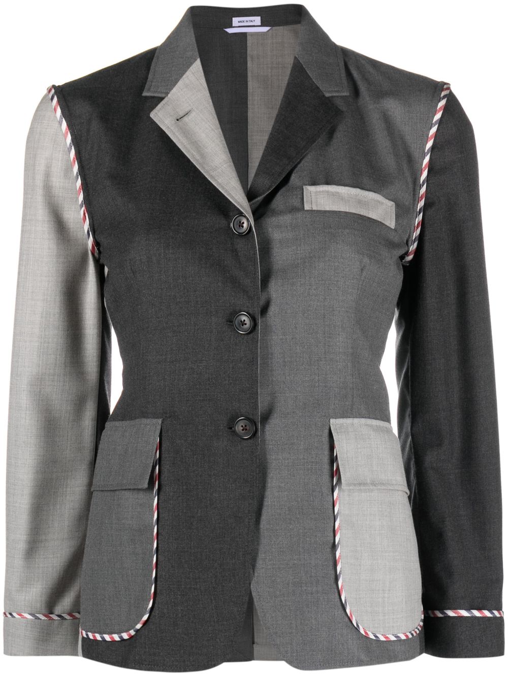 Thom Browne Unconstructed Funmix 羊毛西装夹克 - 灰色