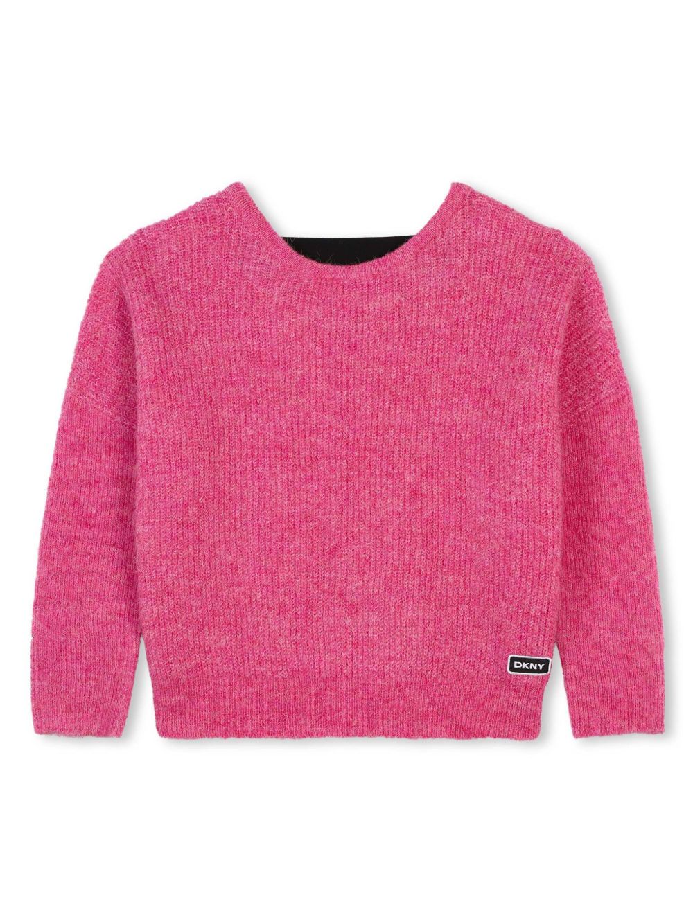 Dkny Kids logo饰带毛衣 - 粉色