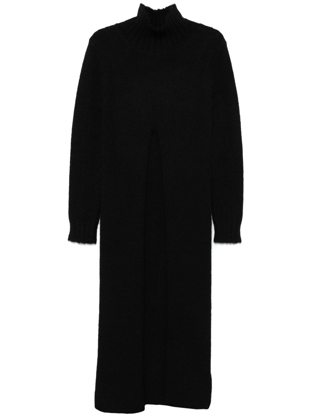 Jil Sander 针织超长连衣裙 - 黑色