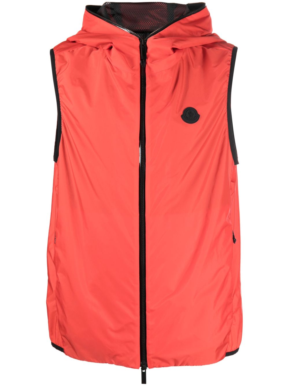 Moncler 标贴无袖夹克 - 红色