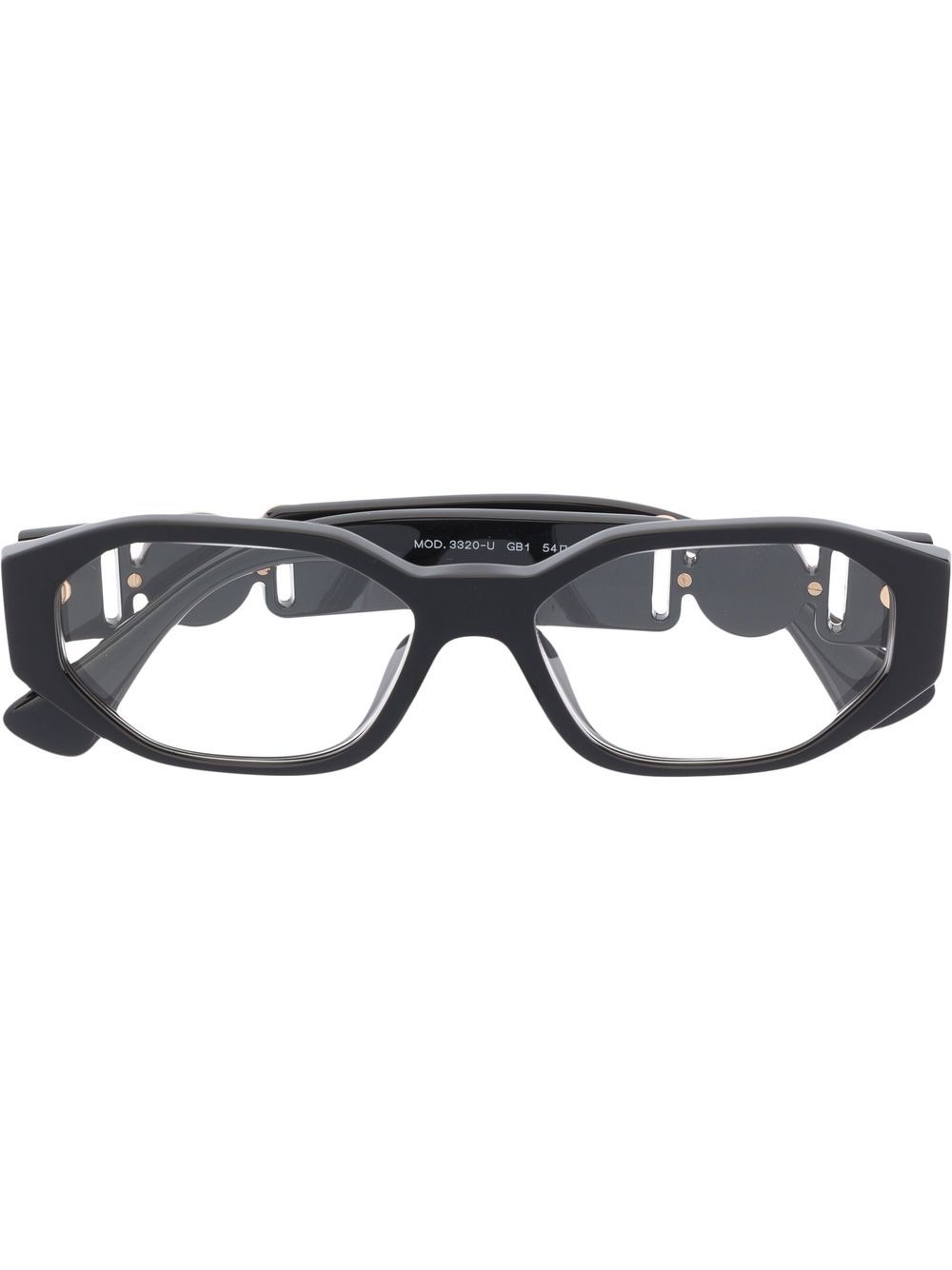 Versace Eyewear 范思哲 logo方框眼镜 - 黑色