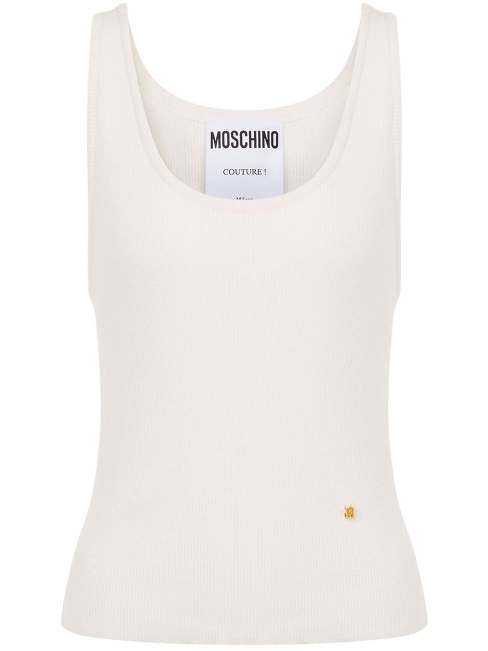 Moschino 细罗纹坦克背心 - 白色